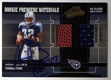 Adam "Pacman" Jones Autographed 2005 Playoff Absolute Rookie Premiere Materials On Card Auto #206- /750 (Tennessee Titans)-Powers Sports Memorabilia