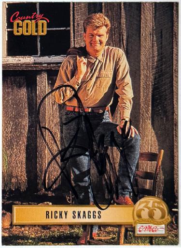 Ricky Skaggs Autographed 1993 Sterling Country Gold CMA 35th Anniversary On Card Auto #41-Powers Sports Memorabilia