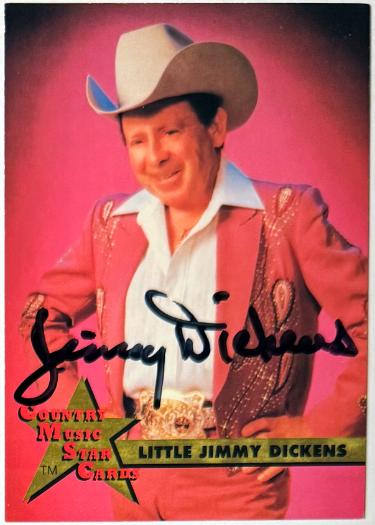 Little Jimmy Dickens Autographed 1992 Super Country Music On Card Auto #39- COA