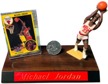 Michael Jordan 1991 Kenner Starting Lineup NBA Special Edition Chicago Bulls Trading Card/SLU Figure/Coin/Display/Wood Base/Name-Powers Sports Memorabilia