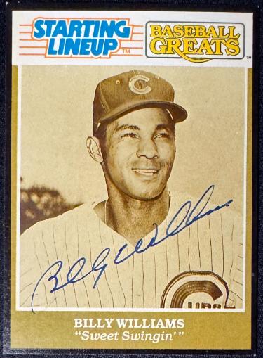 Billy Williams Autographed 1989 Kenner Starting Lineup Cubs MLB SLU On Card Auto- COA-Powers Sports Memorabilia