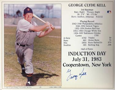 George Kell Autographed Detroit Tigers MLB Licensed Hall of Fame Induction Day 8x10 Photo/Card- COA-Powers Sports Memorabilia