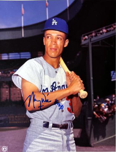 Maury Wills Autographed Los Angeles Dodgers MLB Licensed 8x10 Photo #30- Tuff Stuff COA/Show Ticket-Powers Sports Memorabilia