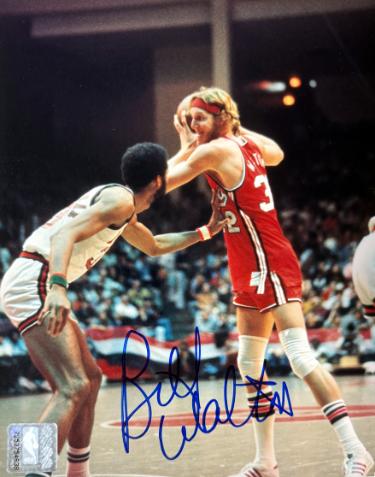 Bill Walton Autographed Portland Trailblazers NBA Licensed 8x10 Photo- COA (HOF/MVP)-Powers Sports Memorabilia