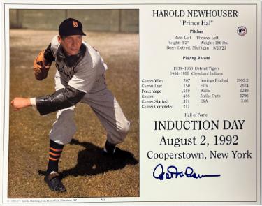 Hal Newhouser Autographed Detroit Tigers MLB Licensed Hall of Fame Induction Day 8x10 Photo/Card- COA/Photo-Powers Sports Memorabilia