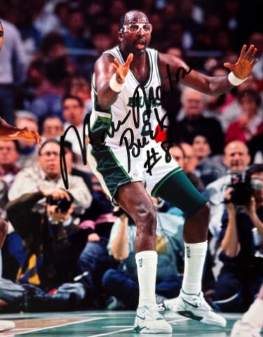 Moses Malone Autographed Milwaukee Bucks 8x10 Photo #8 Bucks- Tuff Stuff COA-Powers Sports Memorabilia