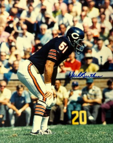 Dick Butkus Autographed Chicago Bears 8x10 Photo minor dings- NFL Alumni, Inc. LOA (HOF)-Powers Sports Memorabilia