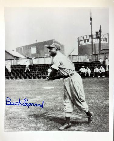 Buck Leonard Autographed Homestead Grays Negro League Vintage B&W 8x10 Photo minor dings- COA-Powers Sports Memorabilia