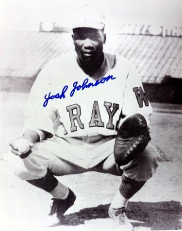 Josh Johnson Autographed Homestead Grays Negro League Vintage B&W 8x10 Photo minor dings- COA/CSA Show Ticket-Powers Sports Memorabilia