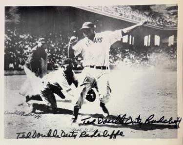 Ted "Double Duty" Radcliffe Autographed Homestead Grays Vintage B&W 8x10 Photo minor dings- COA/CSA Show Ticket/Photo-Powers Sports Memorabilia