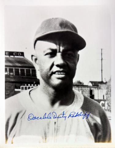 Ted "Double Duty" Radcliffe Autographed Homestead Grays Vintage B&W 8x10 Photo minor dings- COA/CSA Show Ticket/Photo - CTBL_043410-Powers Sports Memorabilia