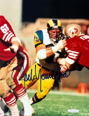 Jack Youngblood Autographed Los Angeles Rams NFL Licensed 8x10 Photo- Sports World Collectibles #A32698/COA (HOF)-Powers Sports Memorabilia