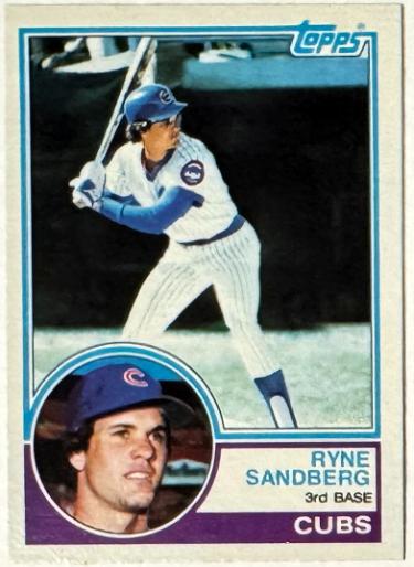 Ryne Sandberg 1983 Topps Rookie Card (RC) #83 (Chicago Cubs/HOF)-Powers Sports Memorabilia