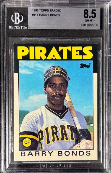 Barry Bonds 1986 Topps Traded Rookie Card #11T- Beckett/BGS Graded 8.5 NM-MT+ (Pittsburgh Pirates)-Powers Sports Memorabilia