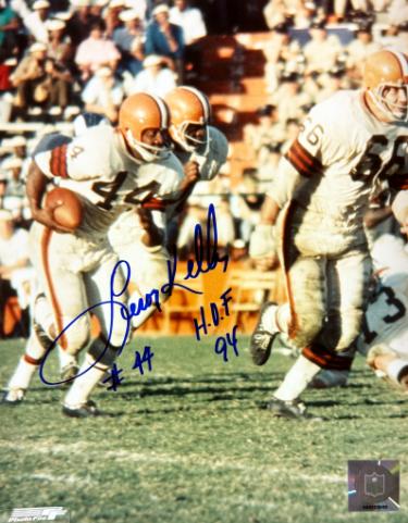 Leroy Kelly Autographed Cleveland Browns NFL Licensed 8x10 Photo #44 HOF 94- COA-Powers Sports Memorabilia