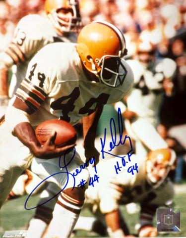 Leroy Kelly Autographed Cleveland Browns NFL Licensed 8x10 Photo #44 w/ HOF 94- COA-Powers Sports Memorabilia