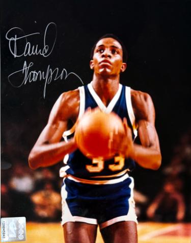 David Thompson Autographed Denver Nuggets NBA Licensed 8x10 Photo- CSA COA/Show Ticket (HOF/N.C. State)-Powers Sports Memorabilia