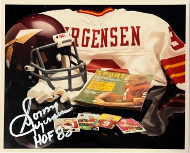 Sonny Jurgensen Autographed Washington Football Collage 8x10 Photo minor dings HOF 83- Tuff Stuff LOA/Show Ticket-Powers Sports Memorabilia