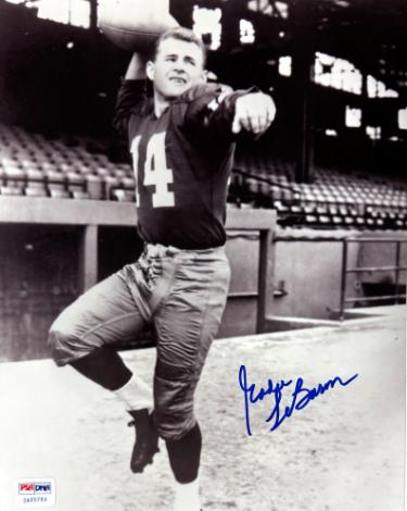 Eddie LeBaron Autographed Dallas Cowboys 8x10 Photo minor dings- PSA/CSA Show Ticket (Dallas 1st QB)-Powers Sports Memorabilia