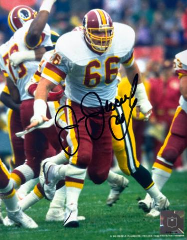 Joe Jacoby Autographed Washington NFL Licensed 8x10 Photo minor dings- COA/Show Ticket (3X SB/Hogs)-Powers Sports Memorabilia