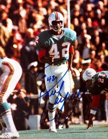Paul Warfield Autographed Miami Dolphins NFL Licensed 8x10 Photo #42 minor dings- COA (HOF)-Powers Sports Memorabilia