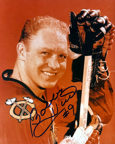 Bobby Hull Autographed Chicago Blackhawks 8x10 Photo #9 minor dings- Tuff Stuff COA (HOF/The Golden Jet)-Powers Sports Memorabilia