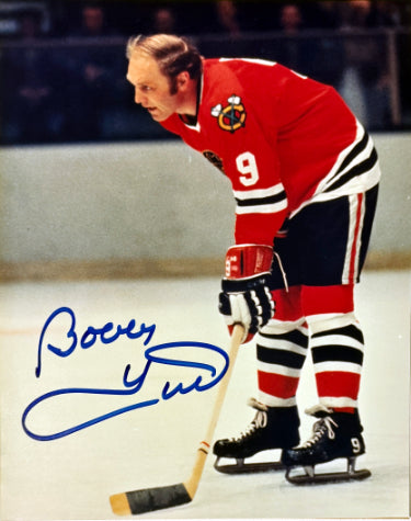 Bobby Hull Autographed Chicago Blackhawks 8x10 Photo minor dings- NFL Alumni, Inc. LOA (HOF)-Powers Sports Memorabilia