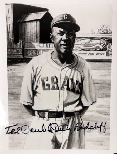 Ted "Double Duty" Radcliffe Autographed Homestead Grays Vintage B&W 8x10 Photo imperfect- COA-Powers Sports Memorabilia