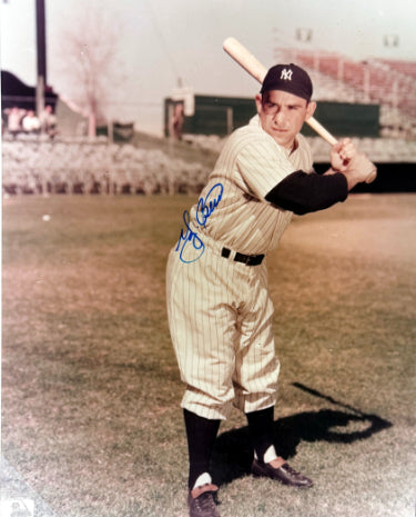 Yogi Berra Autographed New York Yankees MLB Licensed 8x10 Photo minor dings- COA (HOF/3X AL MVP)-Powers Sports Memorabilia