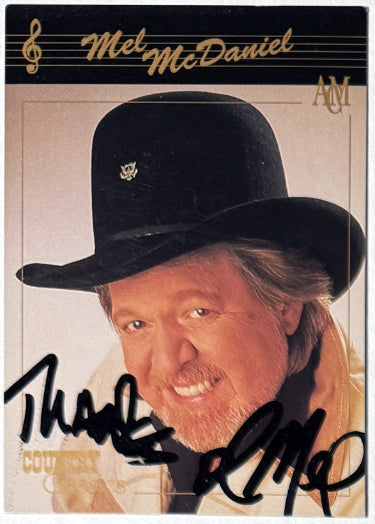 Mel McDaniel Autographed 1992 Collect-A-Card ACM Country Classics On Card Auto #69- COA-Powers Sports Memorabilia