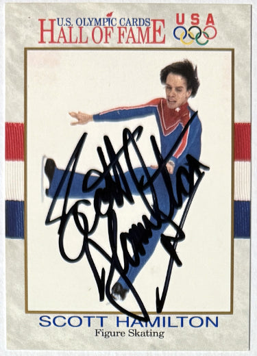Scott Hamilton Autographed 1991 Impel U.S Olympic Hall Of Fame On Card Auto #46- COA-Powers Sports Memorabilia
