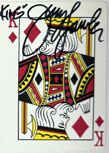 Jerry The King Lawler King of Diamonds On Playing Card Auto- COA (WWF/WWE)-Powers Sports Memorabilia