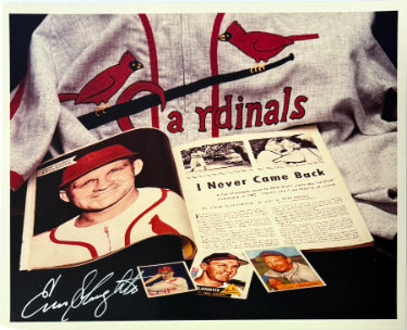Enos Slaughter Autographed St. Louis Cardinals Collage 8x10 Photo minor dings- COA (HOF)-Powers Sports Memorabilia