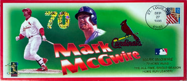 Mark McGwire 1998 70 Home Runs Commemorative Stamped Envelope Dated 9/27/98-Powers Sports Memorabilia