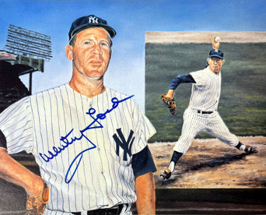 Whitey Ford Autographed New York Yankees Collage 8x10 Photo minor dings- Tuff Stuff COA/Show Ticket (HOF)-Powers Sports Memorabilia