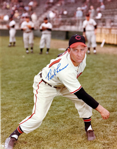 Bob Lemon Autographed Cleveland MLB Licensed 8x10 Photo minor dings- COA (HOF)-Powers Sports Memorabilia