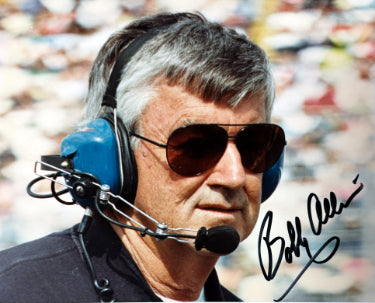 Bobby Allison Autographed NASCAR Legend 8x10 Photo minor dings- Tuff Stuff COA/Show Ticket (HOF)-Powers Sports Memorabilia