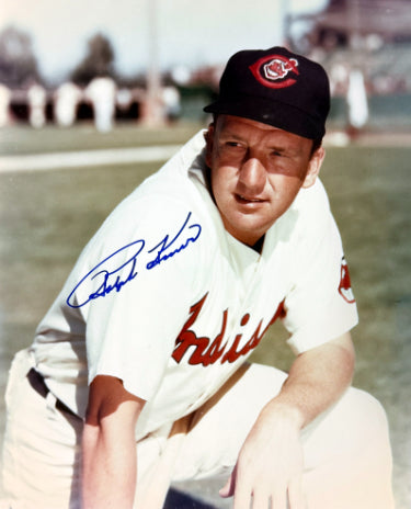 Ralph Kiner Autographed Cleveland 8x10 Photo minor dings- COA (HOF)-Powers Sports Memorabilia