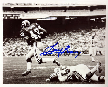 Larry Brown Autographed Washington Vintage B&W 8x10 Photo- COA (1972 MVP)-Powers Sports Memorabilia