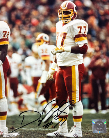 Darryl Grant Autographed Washington NFL Licensed 8x10 Photo #77- Collector's Showcase COA/Show Ticket (2X SB Champ)-Powers Sports Memorabilia