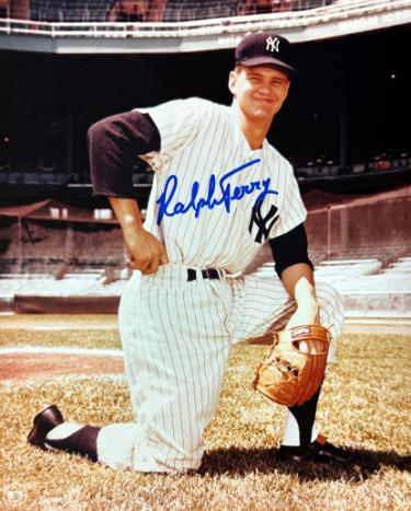 Ralph Terry Autographed New York Yankees MLB Licensed 8x10 Photo- Collector's Showcase COA/Show Ticket (62 WS MVP)-Powers Sports Memorabilia