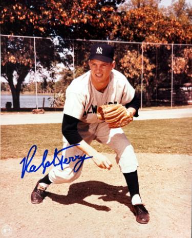 Ralph Terry Autographed New York Yankees MLB 8x10 Photo- COA/Ticket (62 WS MVP)-Powers Sports Memorabilia