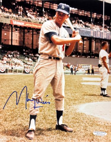 Maury Wills Autographed Los Angeles Dodgers MLB Licensed 8x10 Photo minor dings- Sports World Collectibles #A28331-Powers Sports Memorabilia