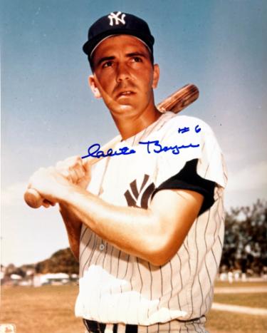 Clete Boyer Autographed New York Yankees MLB Licensed 8x10 Photo #6 minor dings- COA-Powers Sports Memorabilia