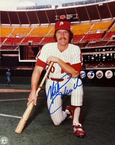 Mike Schmidt Autographed Philadelphia Phillies MLB Licensed 8x10 Photo minor dings- Tuff Stuff COA/Show Ticket (HOF)-Powers Sports Memorabilia