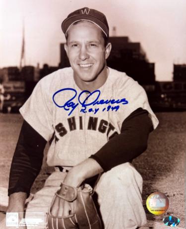 Roy Sievers Autographed Washington Senators MLB Licensed 8x10 Photo ROY 1949 minor dings- Collector's Showcase Hologram & Show Ticket-Powers Sports Memorabilia