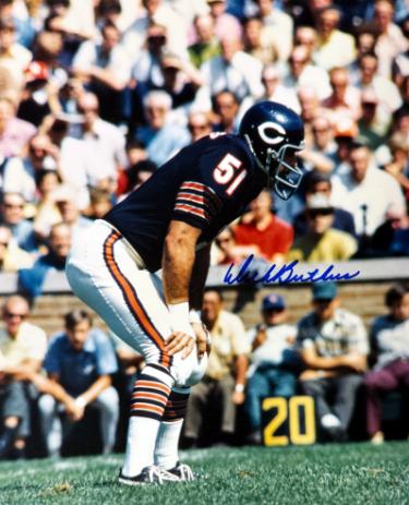 Dick Butkus Autographed Chicago Bears 8x10 Photo minor dings- NFL Alumni LOA (HOF)-Powers Sports Memorabilia