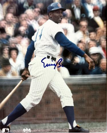 Ernie Banks Autographed Chicago Cubs MLB Licensed 8x10 Photo- COA (HOF/2X MVP/14X AS)-Powers Sports Memorabilia