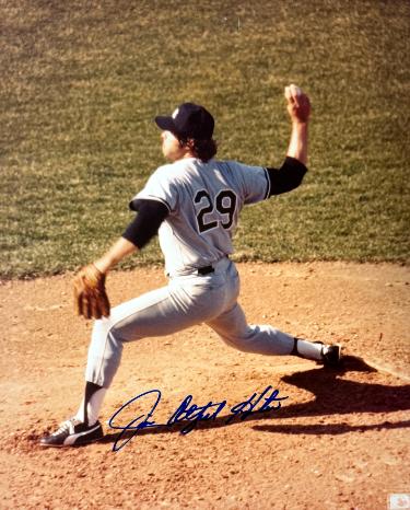 Jim "Catfish" Hunter Autographed New York Yankees 8x10 Photo minor dings- COA (5X WSC) - CTBL_043660-Powers Sports Memorabilia