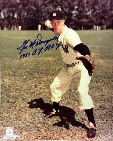 Gil McDougald Autographed New York Yankees MLB 8x10 Photo 1951 AL ROY minor dings-COA-Powers Sports Memorabilia